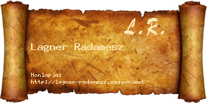 Lagner Radamesz névjegykártya